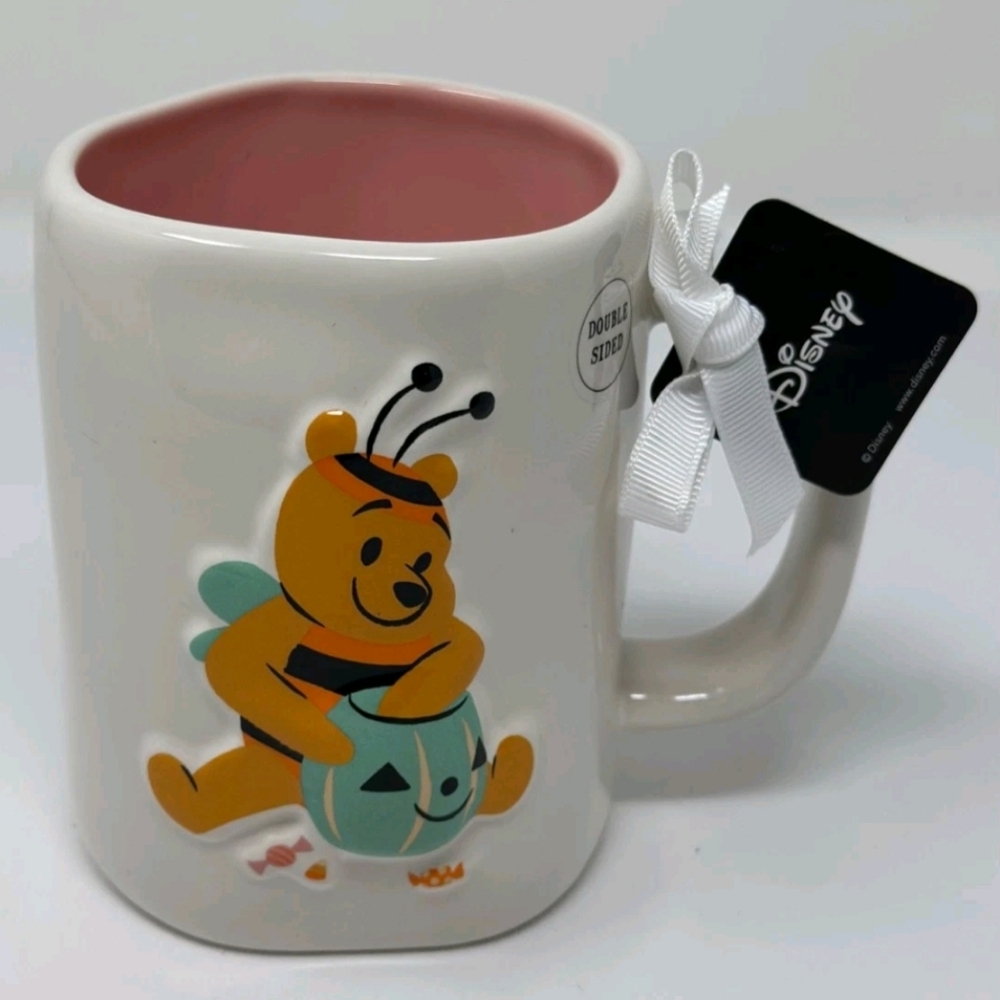Rae Dunn DISNEY Winnie Pooh HAPPY HALLOWEEN Double Sided Mug New